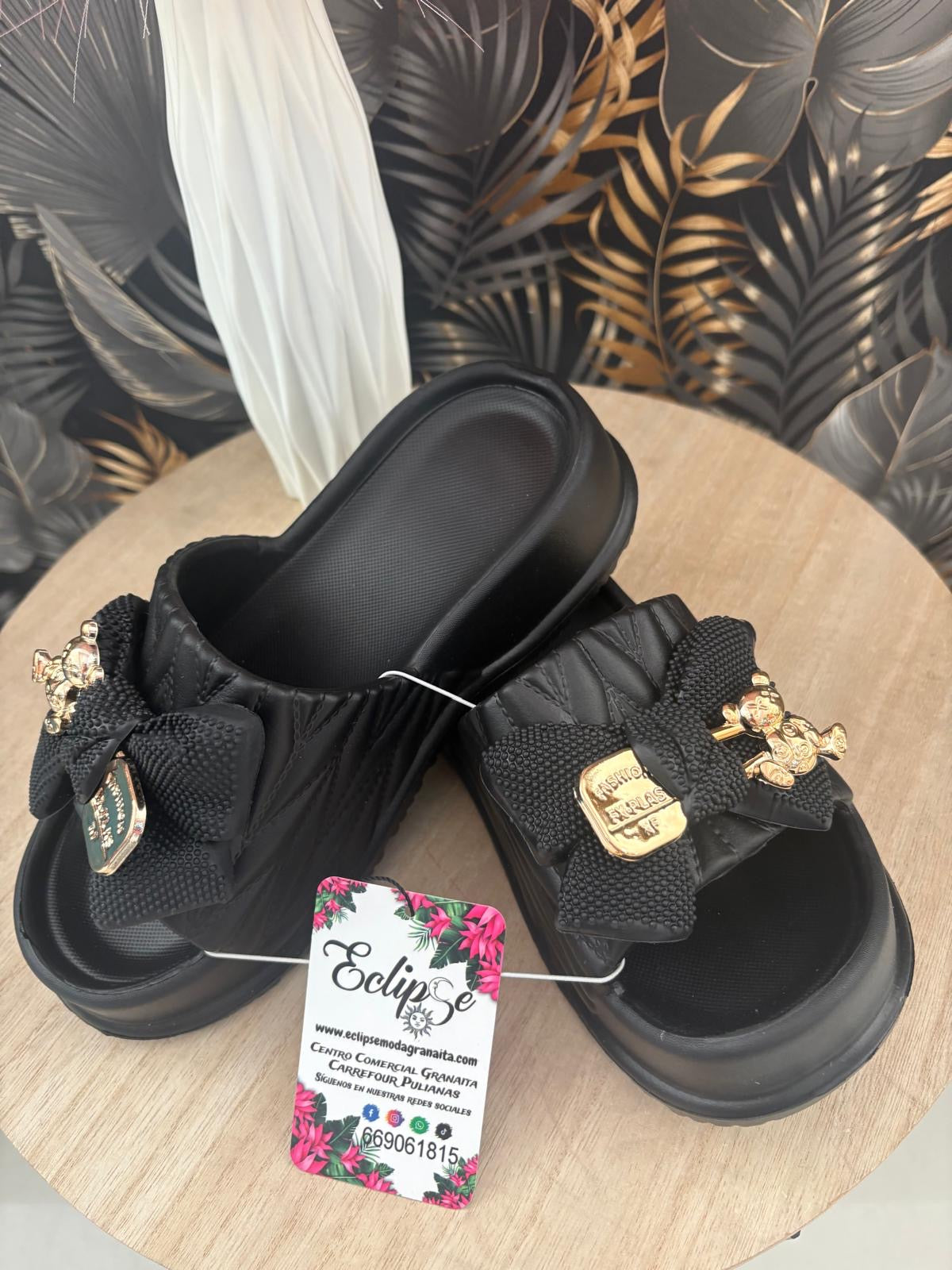 Chancla lazo negro