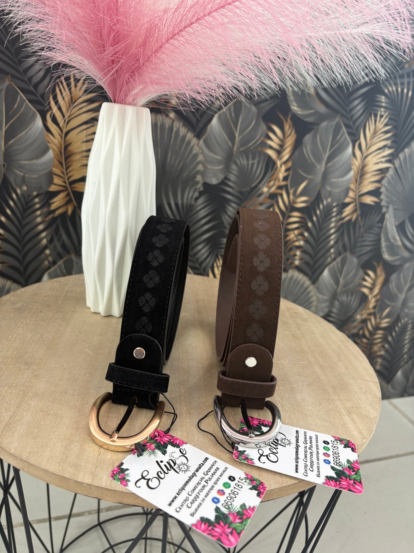 Cinturón antelina trebol.