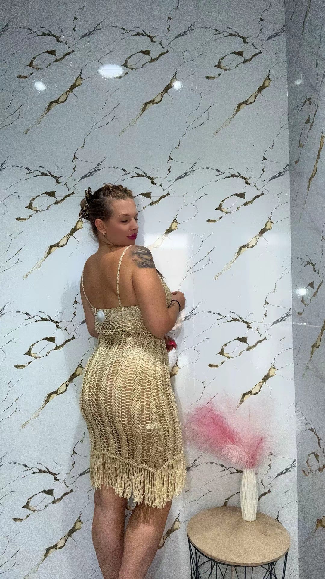 Vestido punto oro