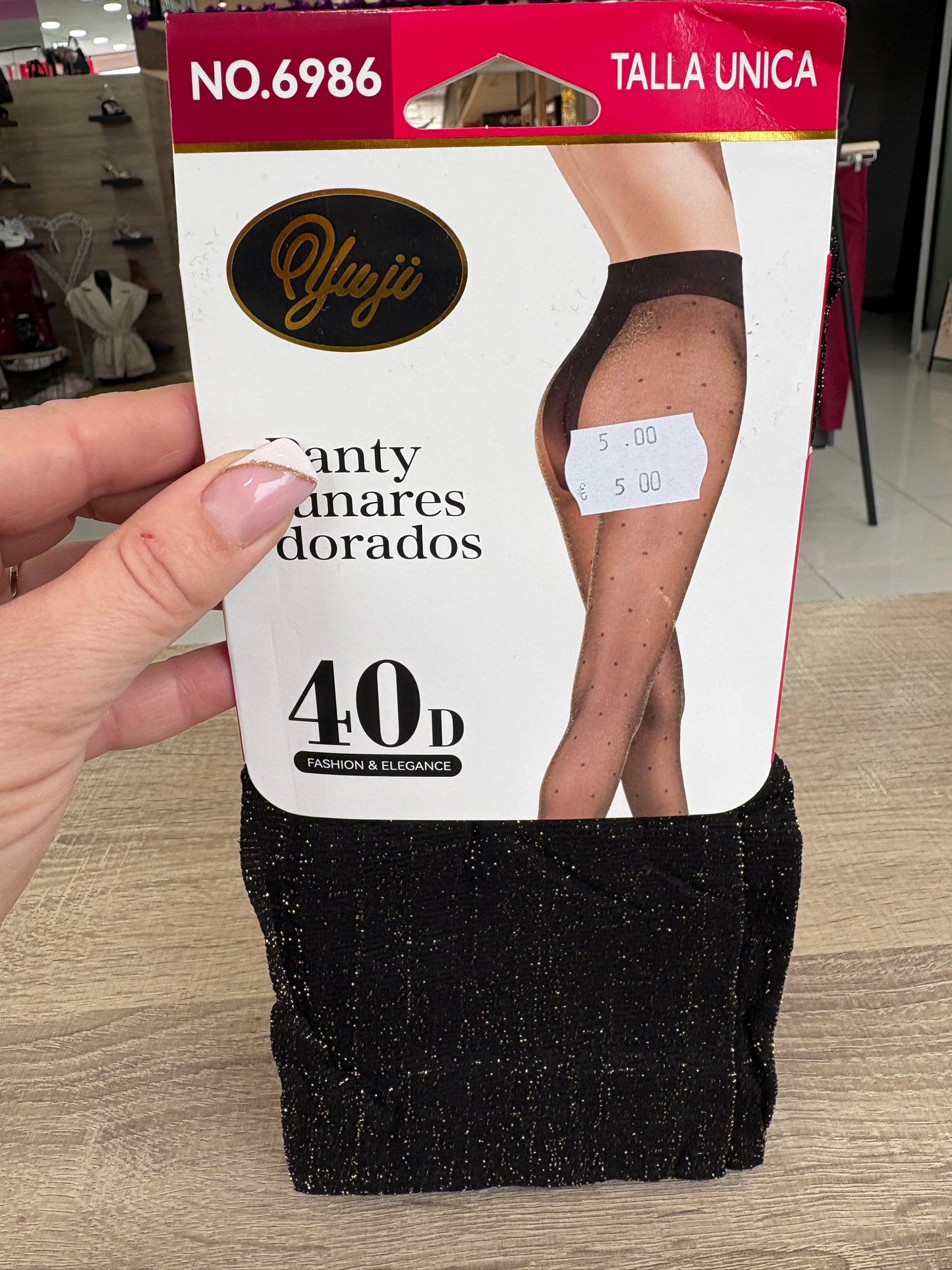 Panty lunares dorados