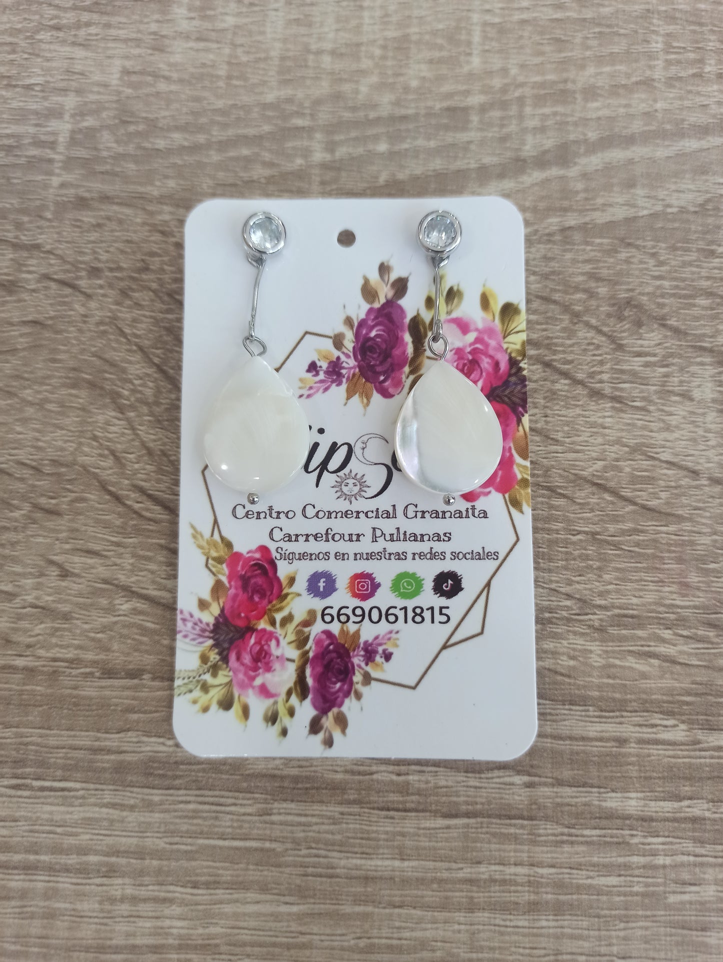 Pendientes perla blanca