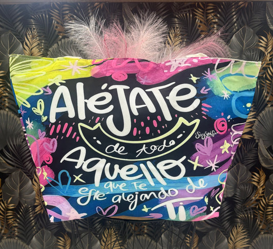 Bolso playa detalles fluorescentes