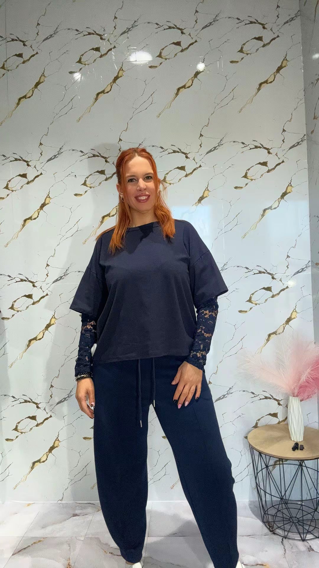 Camiseta manga encaje