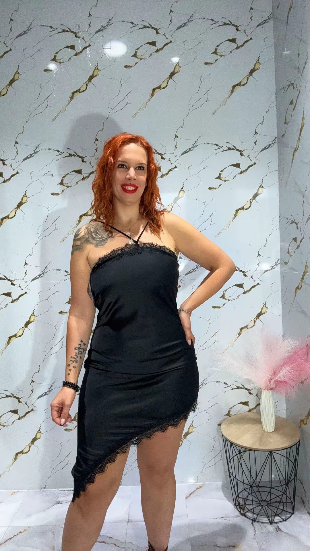 Vestido lencero asimétrico