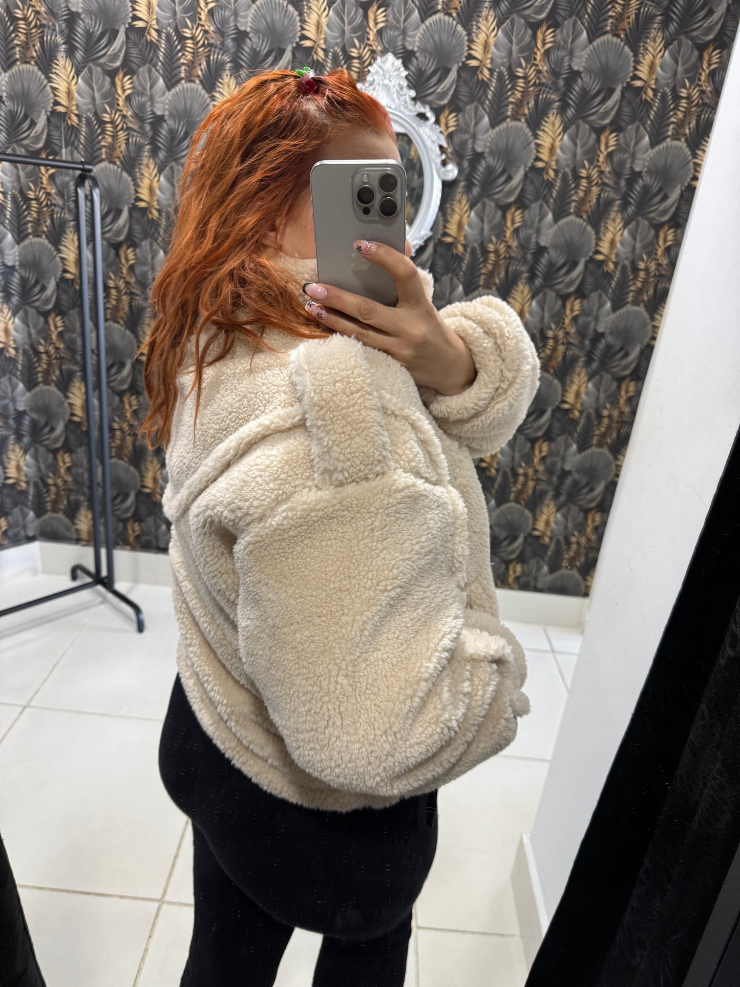 Chaqueta peluche beige