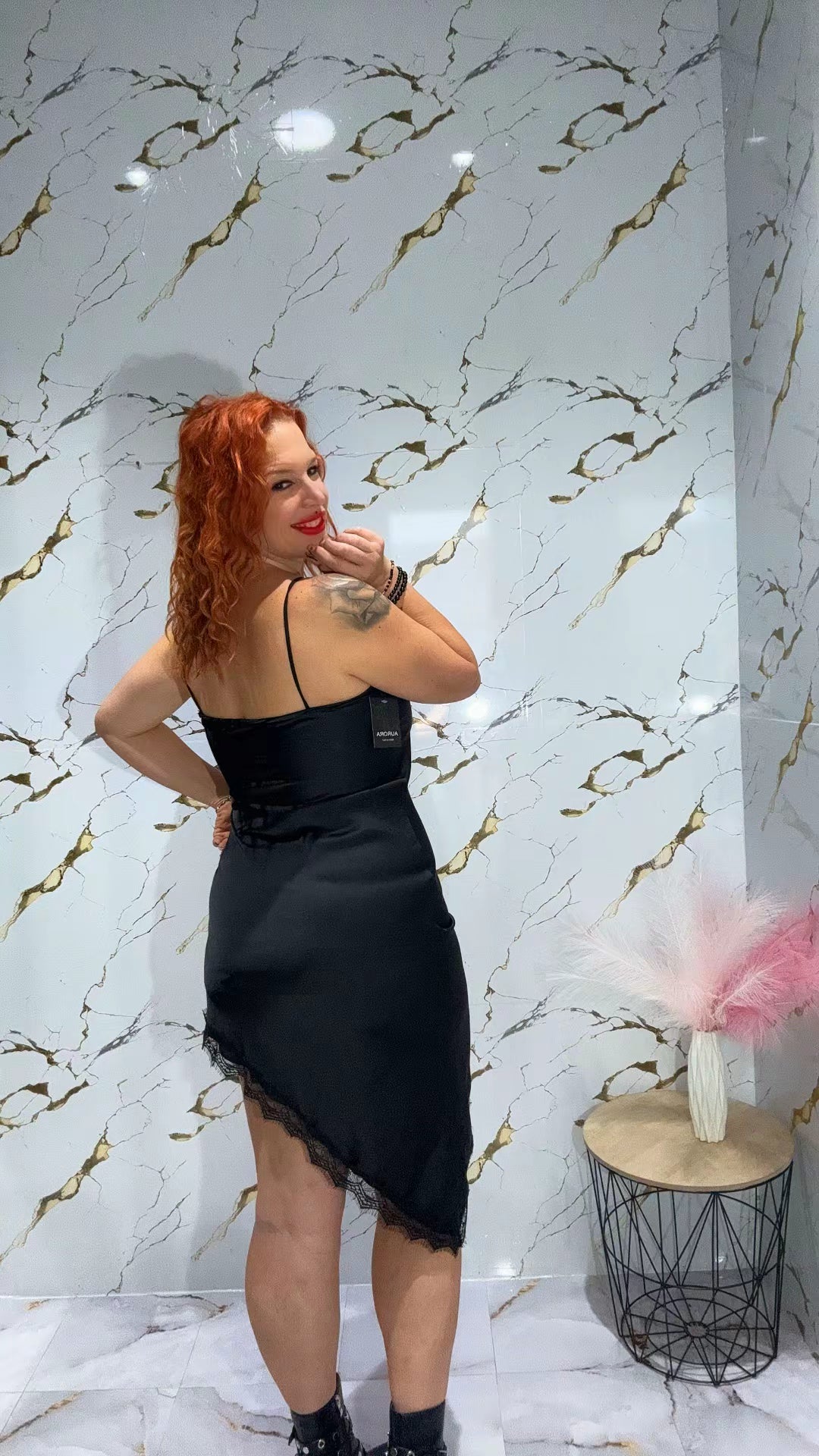 Vestido lencero asimétrico