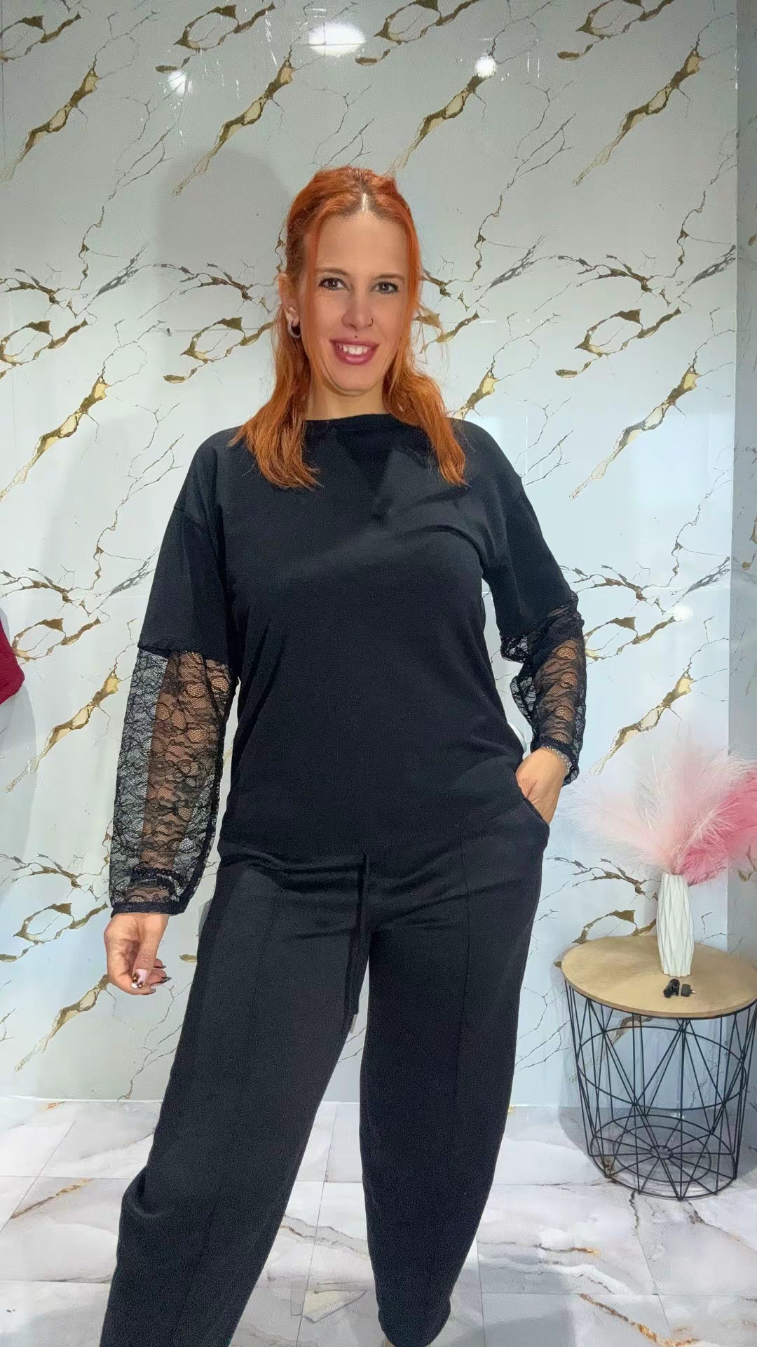 Camiseta manga encaje