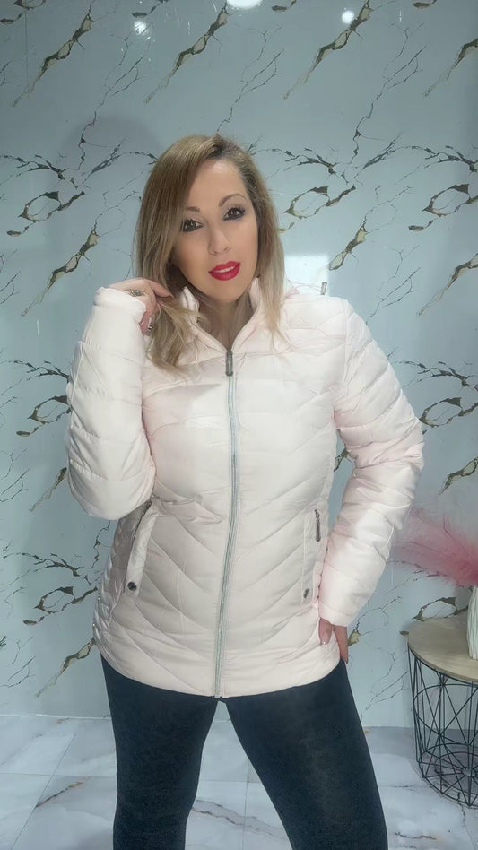 Chaquetón corto rosa