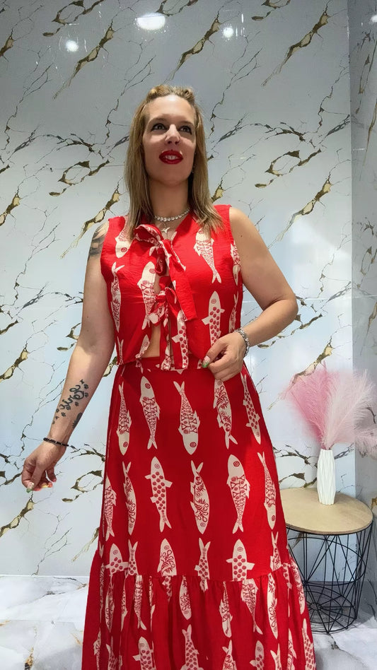 Conjunto Fish rojo