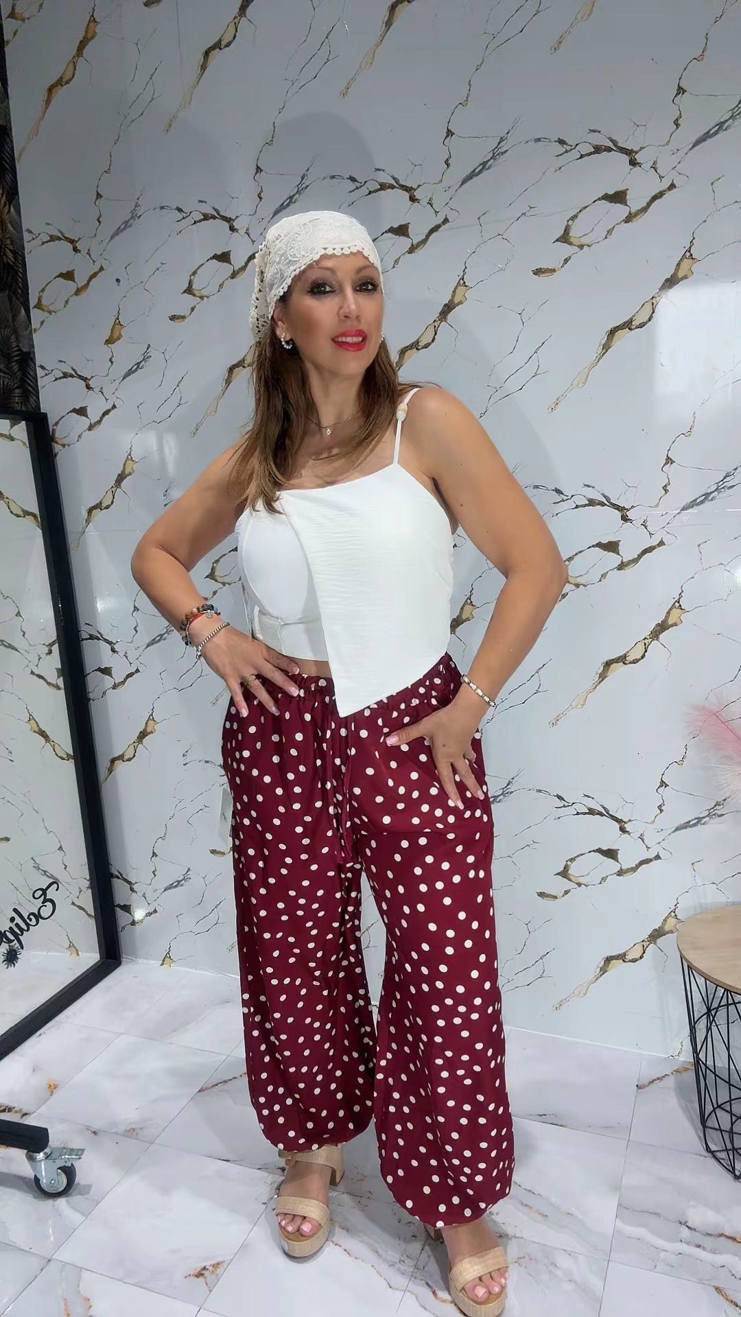 Pantalón topitos fluido