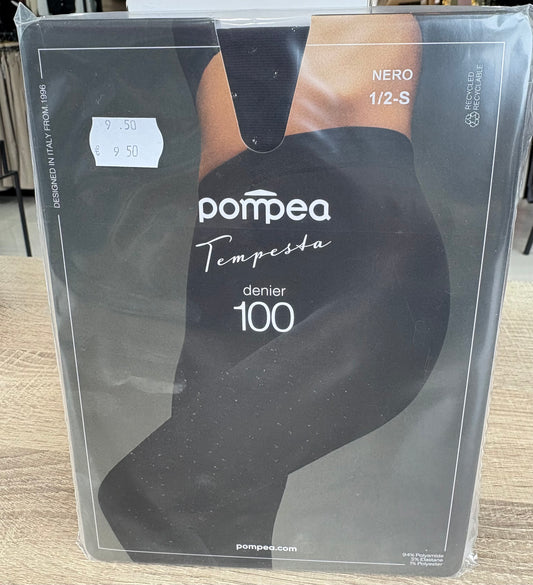 Panty transparente negro brillo