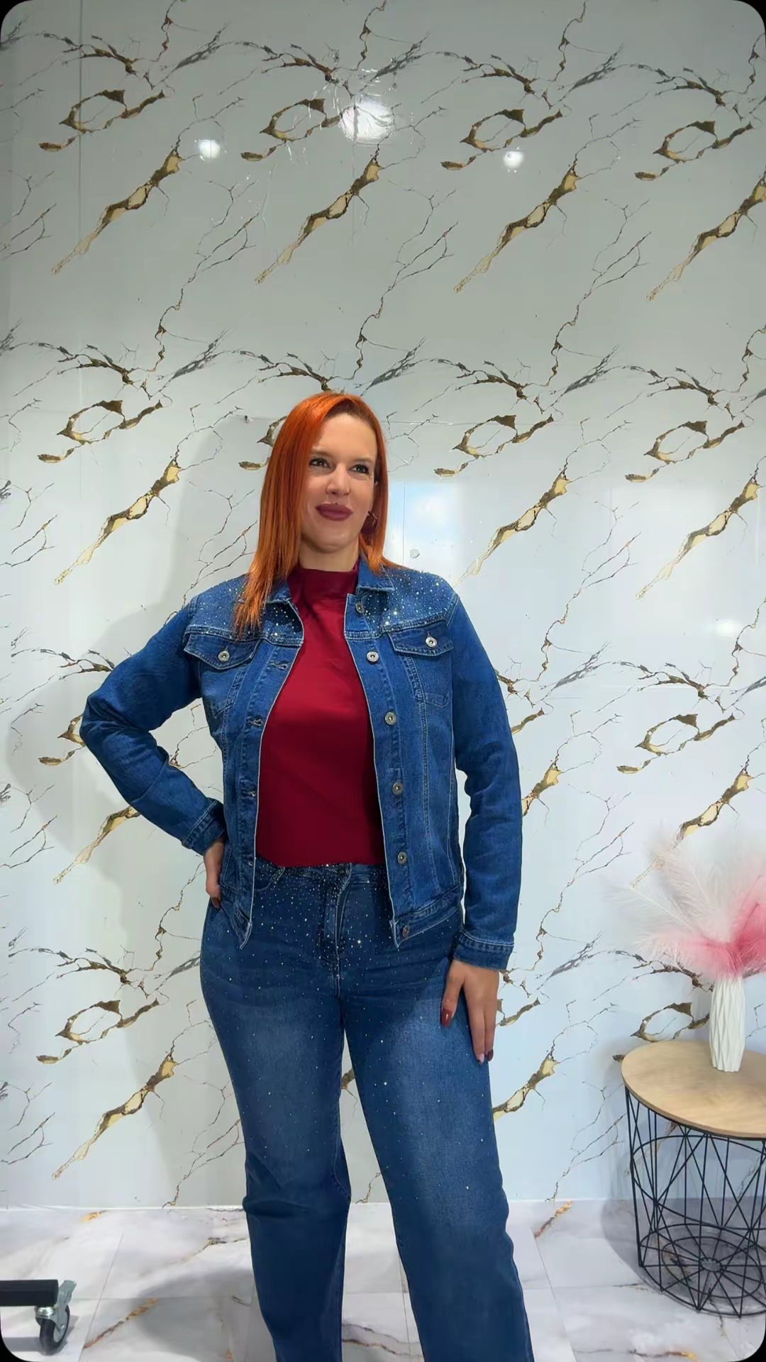 Chaqueta vaquera brillo