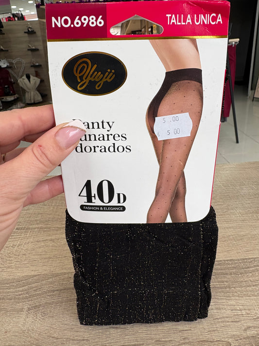 Panty lunares dorados