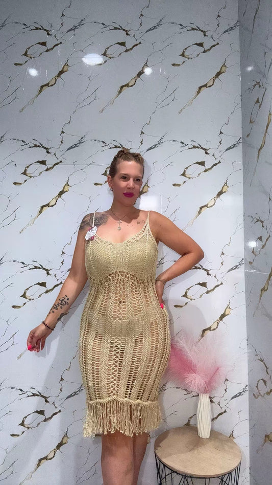 Vestido punto oro