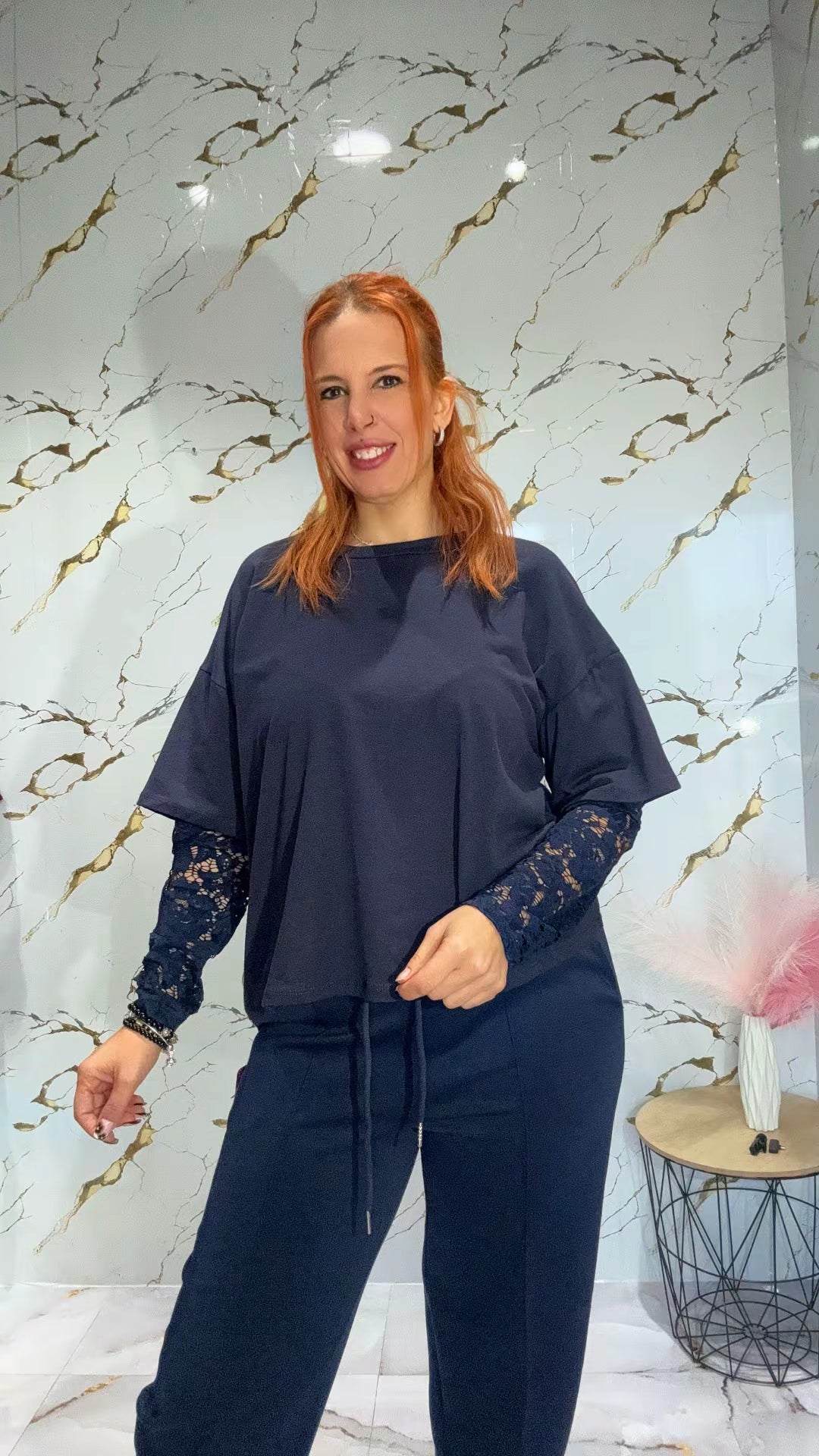 Camiseta manga encaje