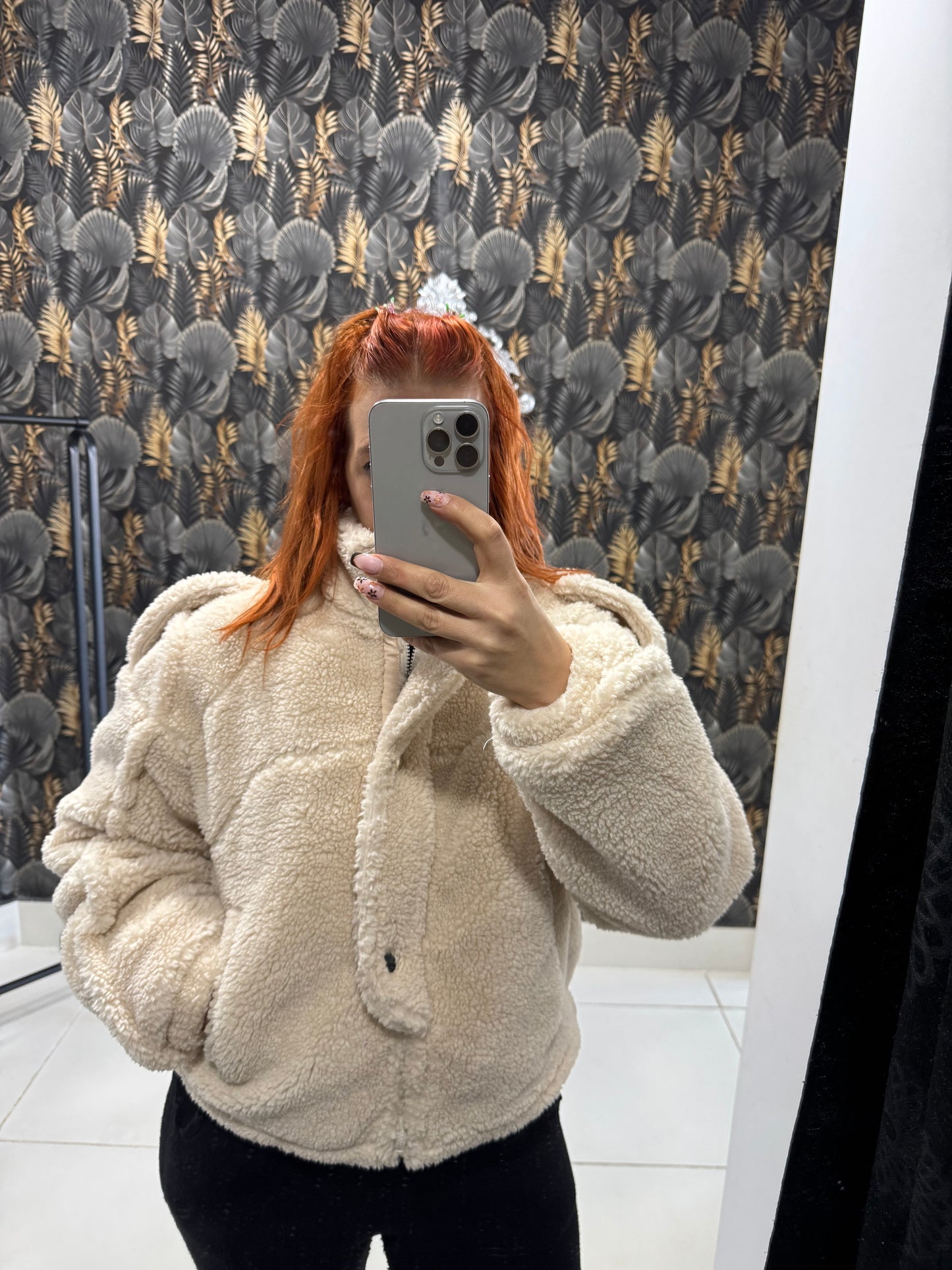 Chaqueta peluche beige