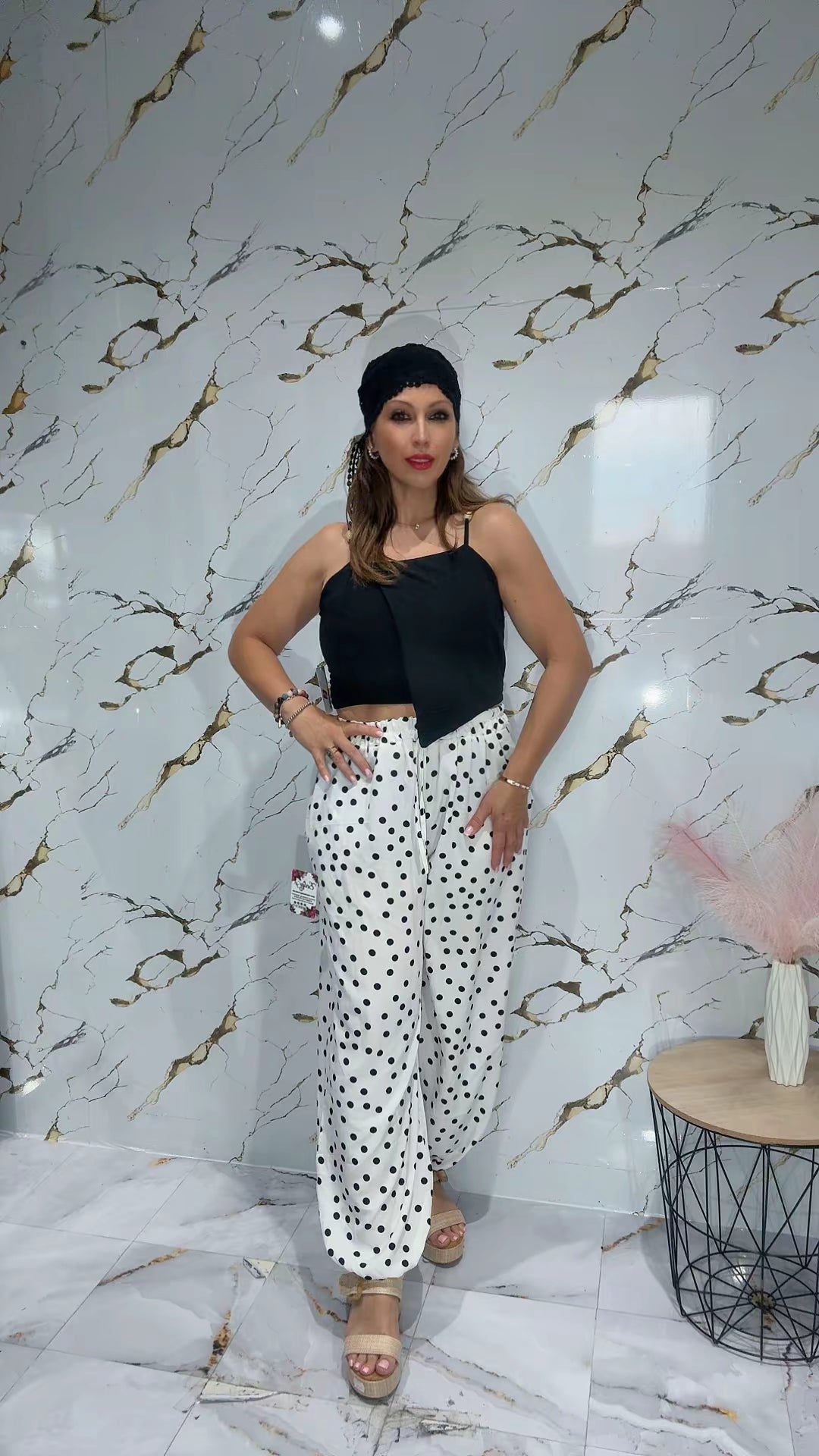 Pantalón topitos fluido