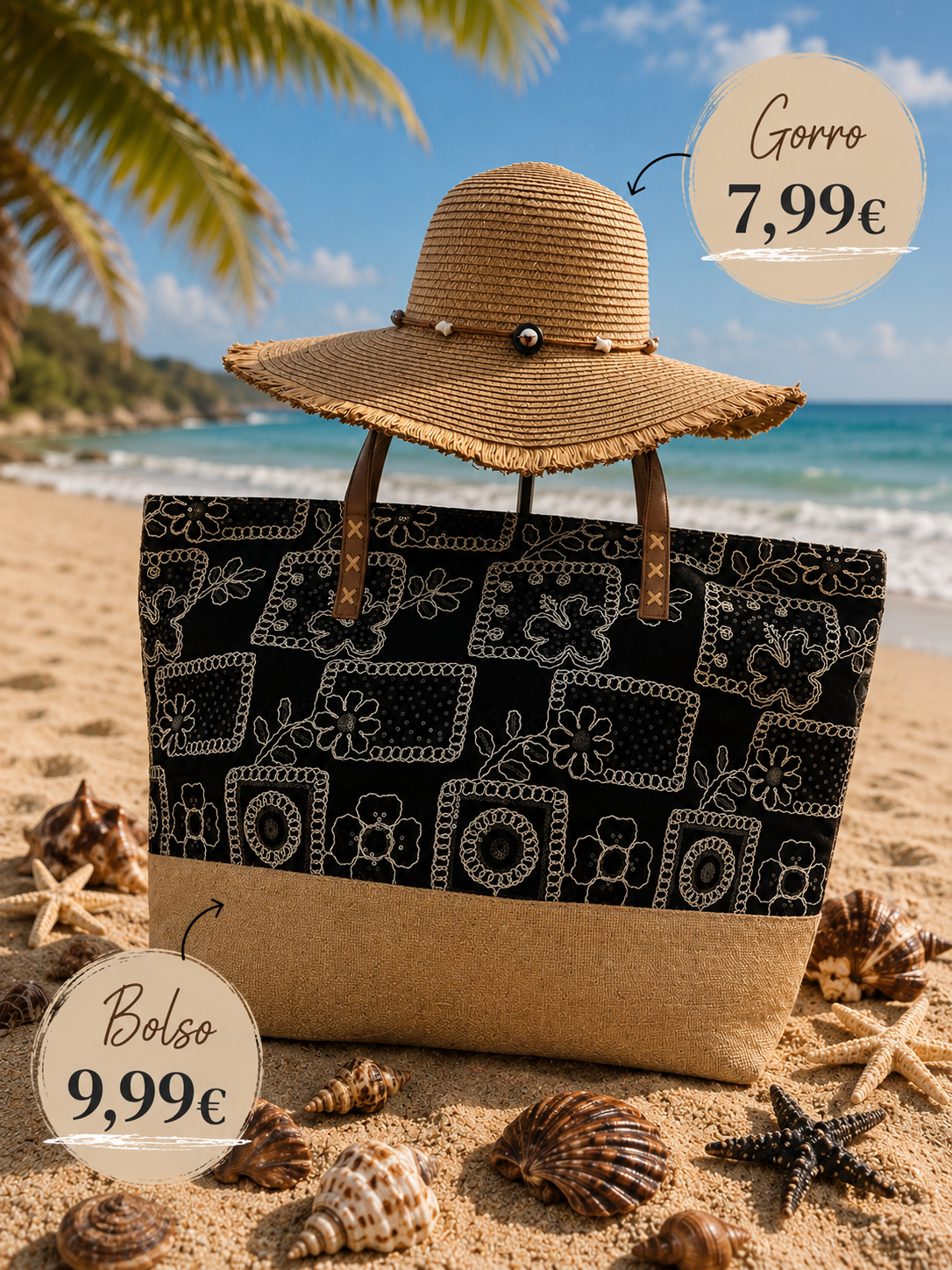 Bolso bordado playa