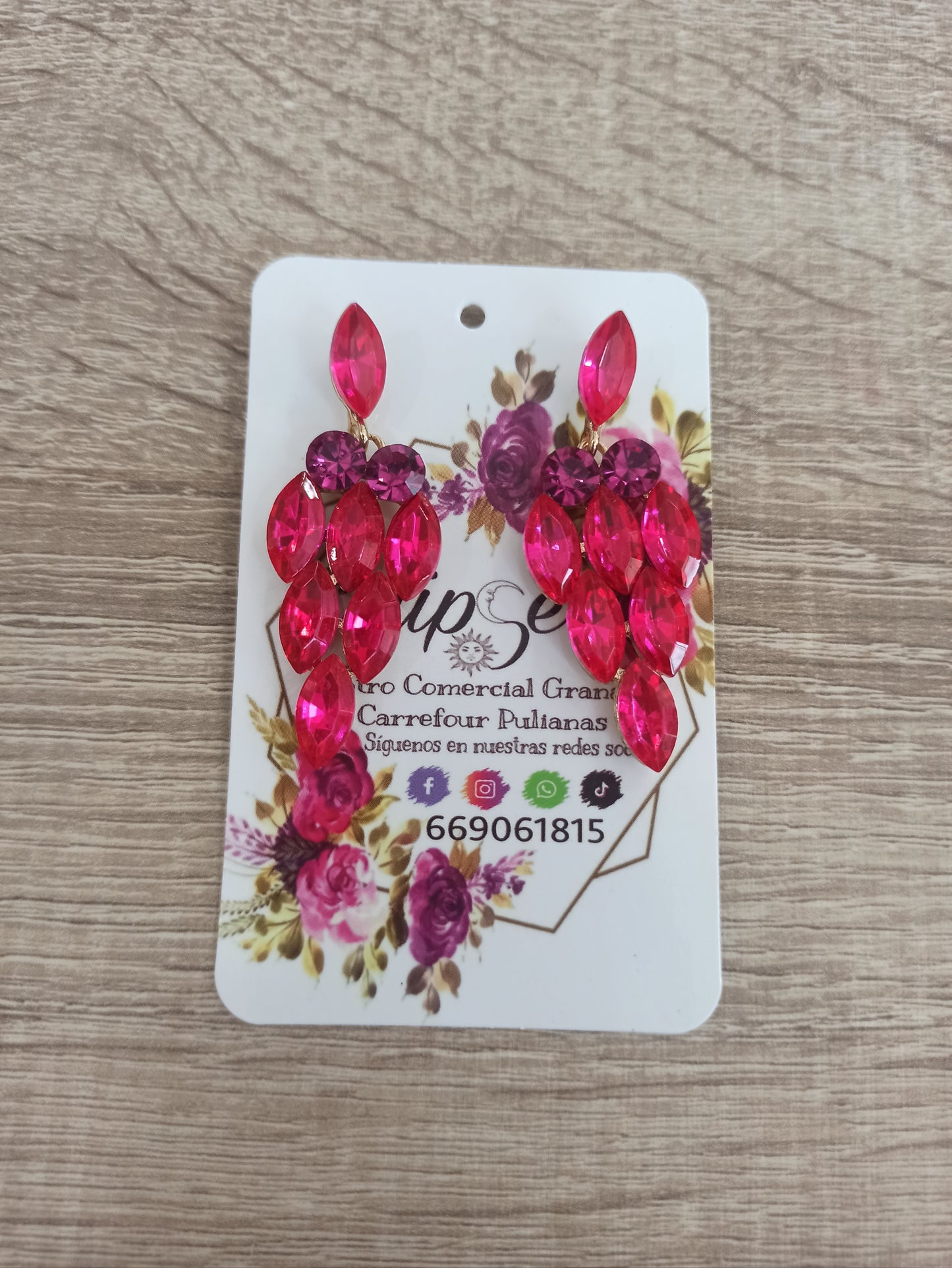 Pendientes cristal rosa
