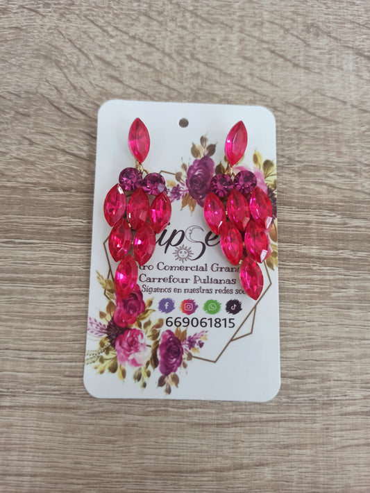 Pendientes cristal rosa