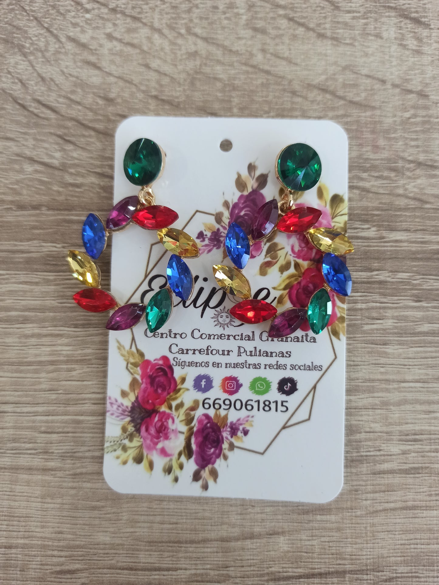 Pendientes cristal de colores