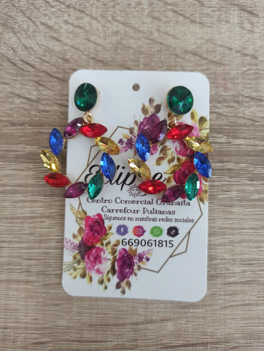 Pendientes cristal de colores