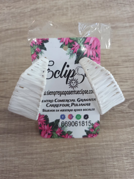 Pendientes rafia blanco