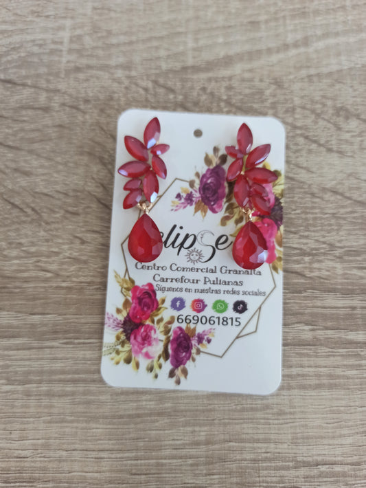 Pendientes cristal rojo
