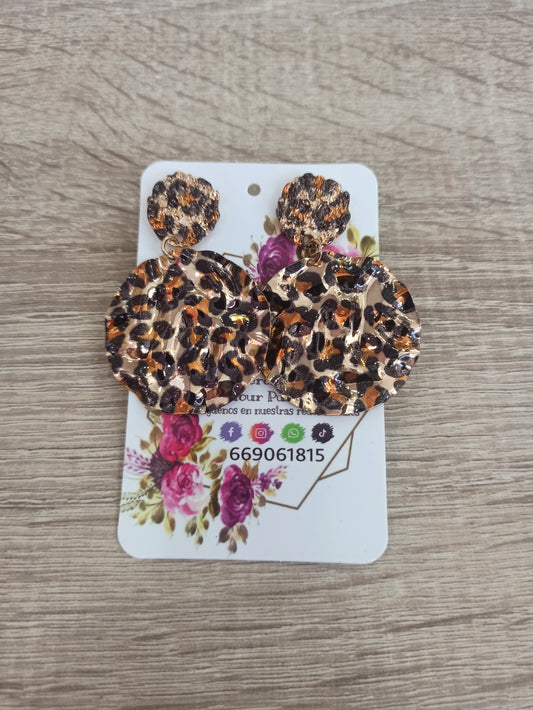 Pendientes círculo leopardo