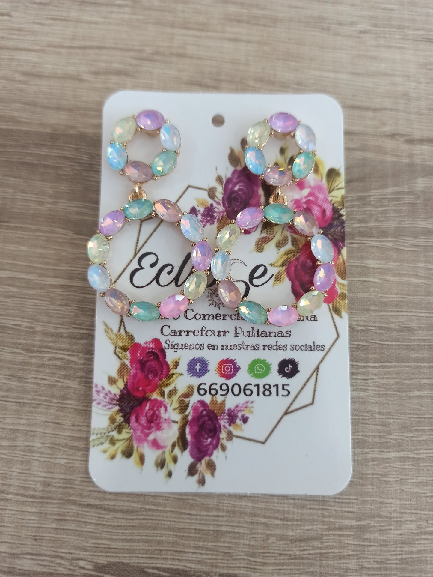 Pendientes cristal arcoiris