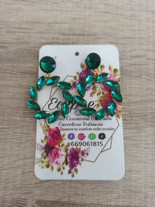 Pendientes cristal verde