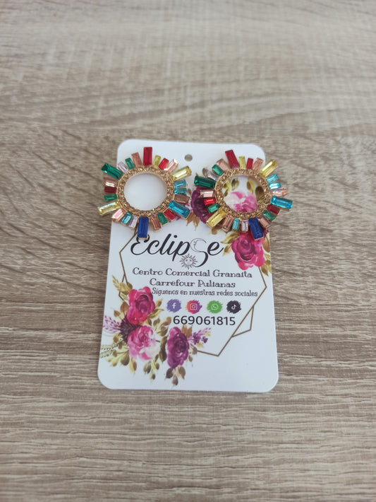 Pendientes redondos de colores
