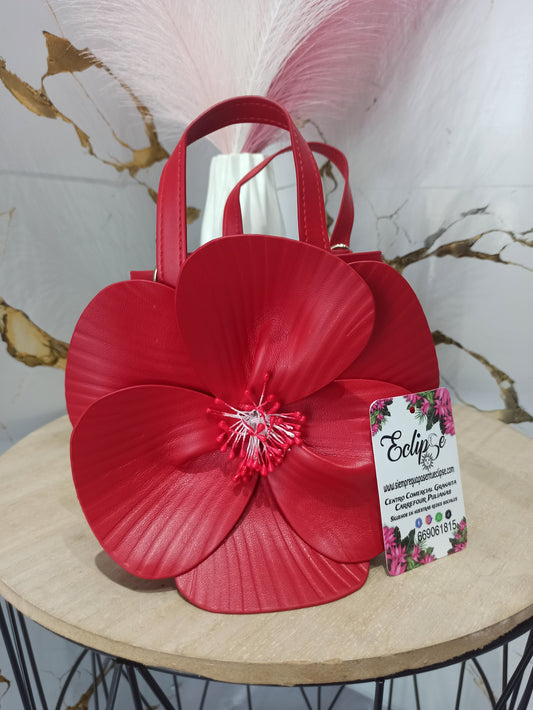 Bolso rojo flor