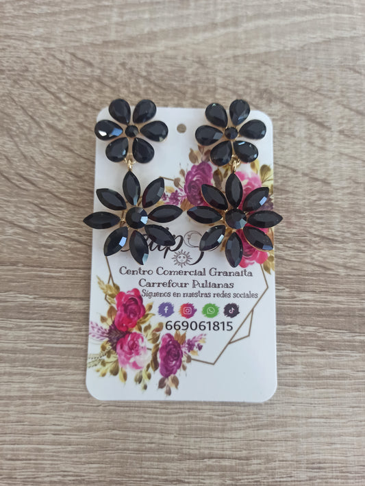 Pendientes cristal negro