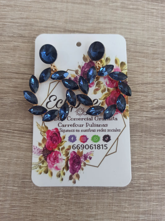 Pendientes cristal azul