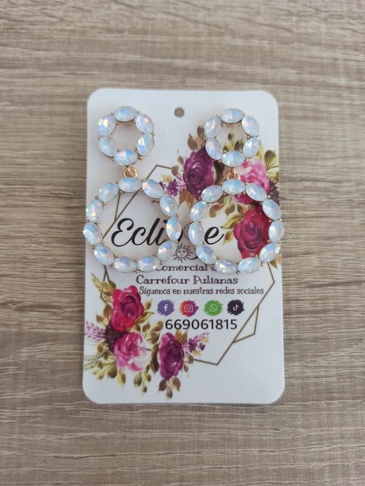 Pendientes cristal blanco