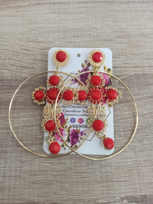 Aros cruz rojos