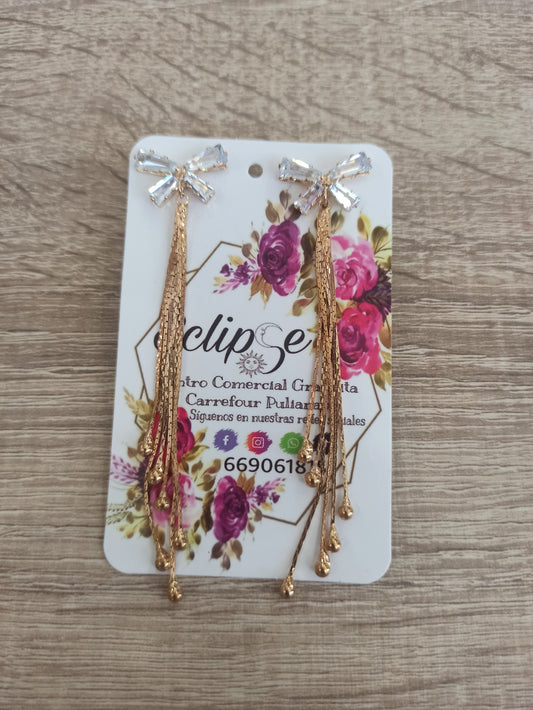 Pendientes lazos dorados