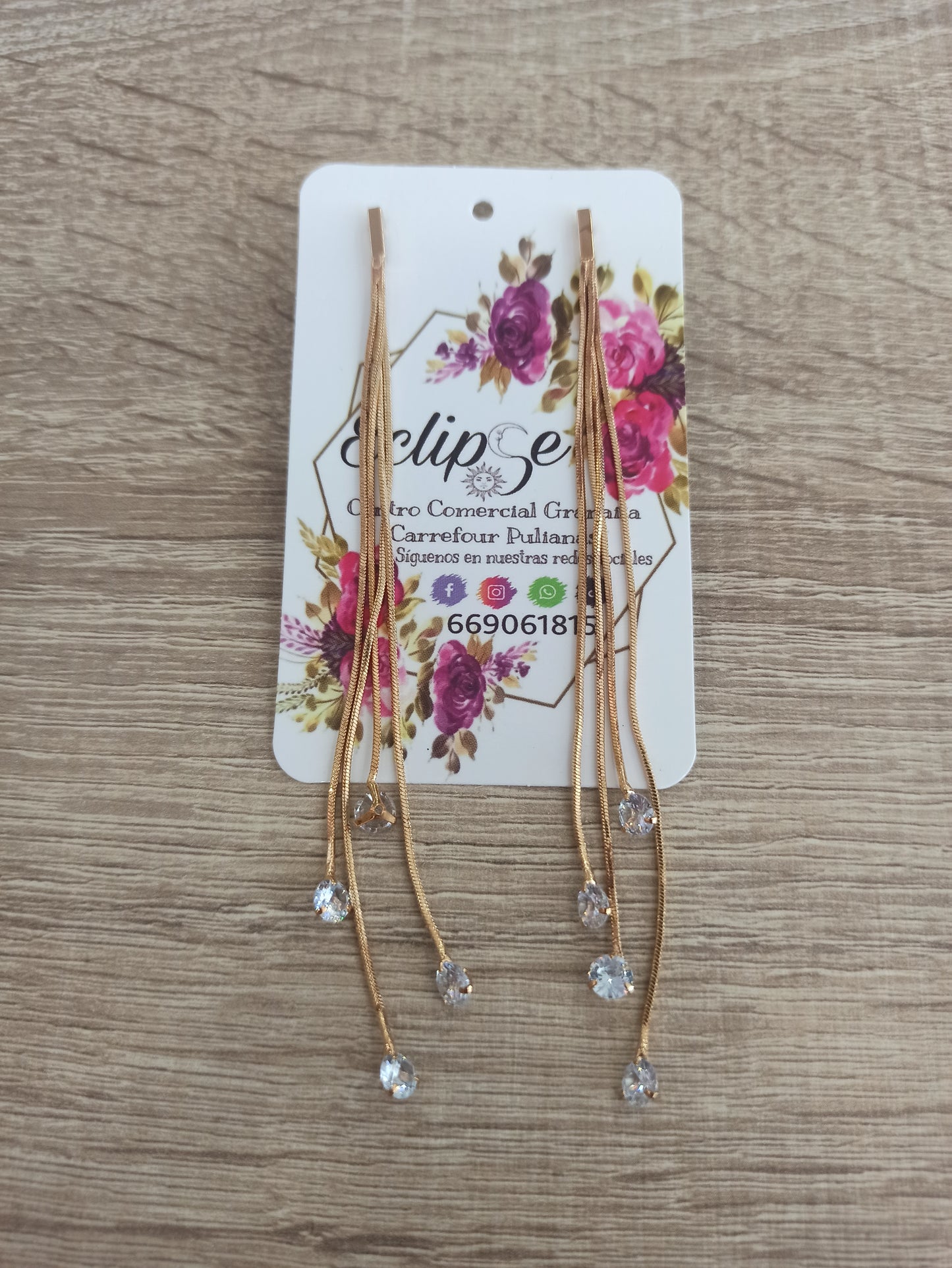 Pendientes dorados luna