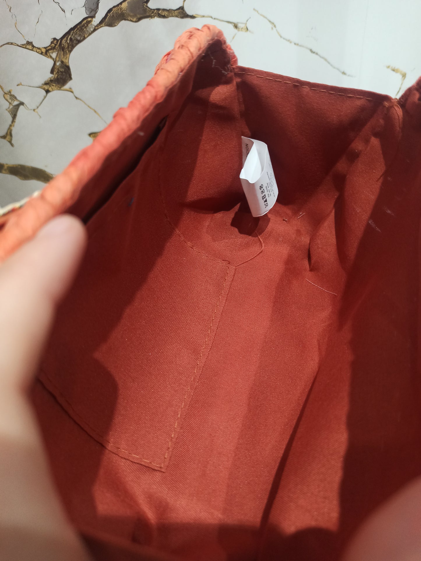 Bolso naranja conchas