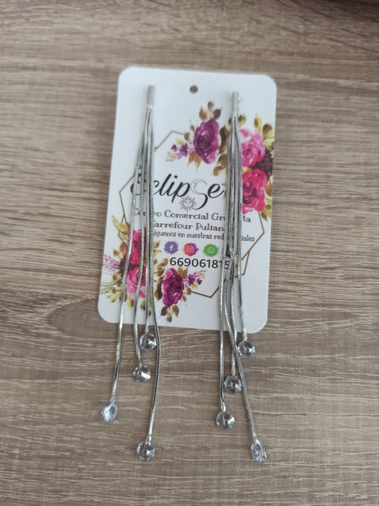 Pendientes plateados luna