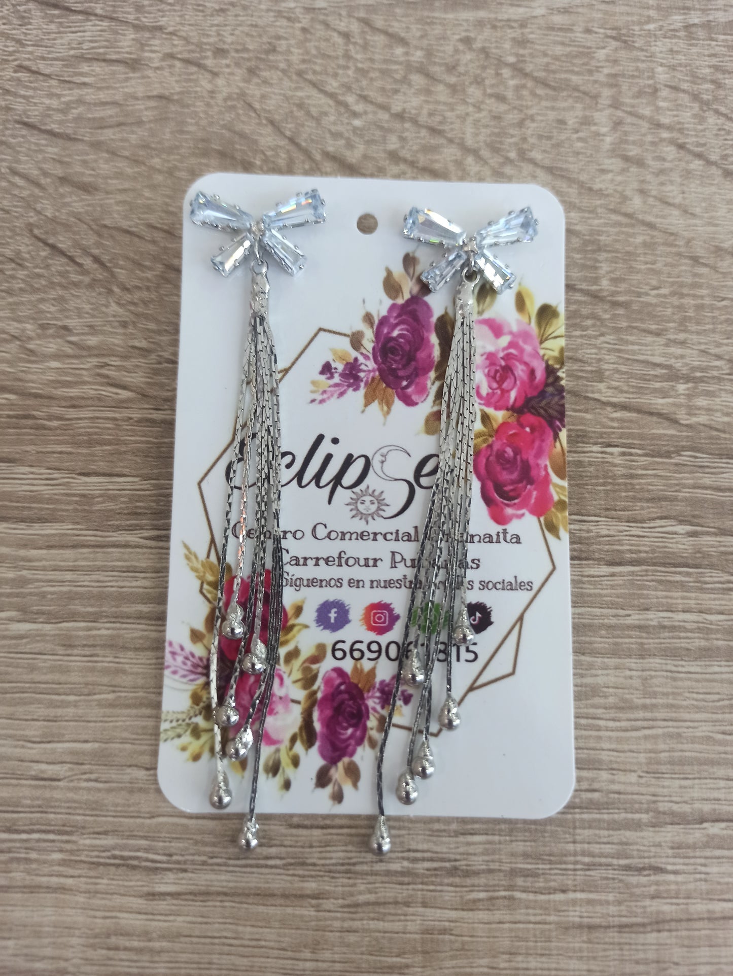 Pendientes lazos plateados