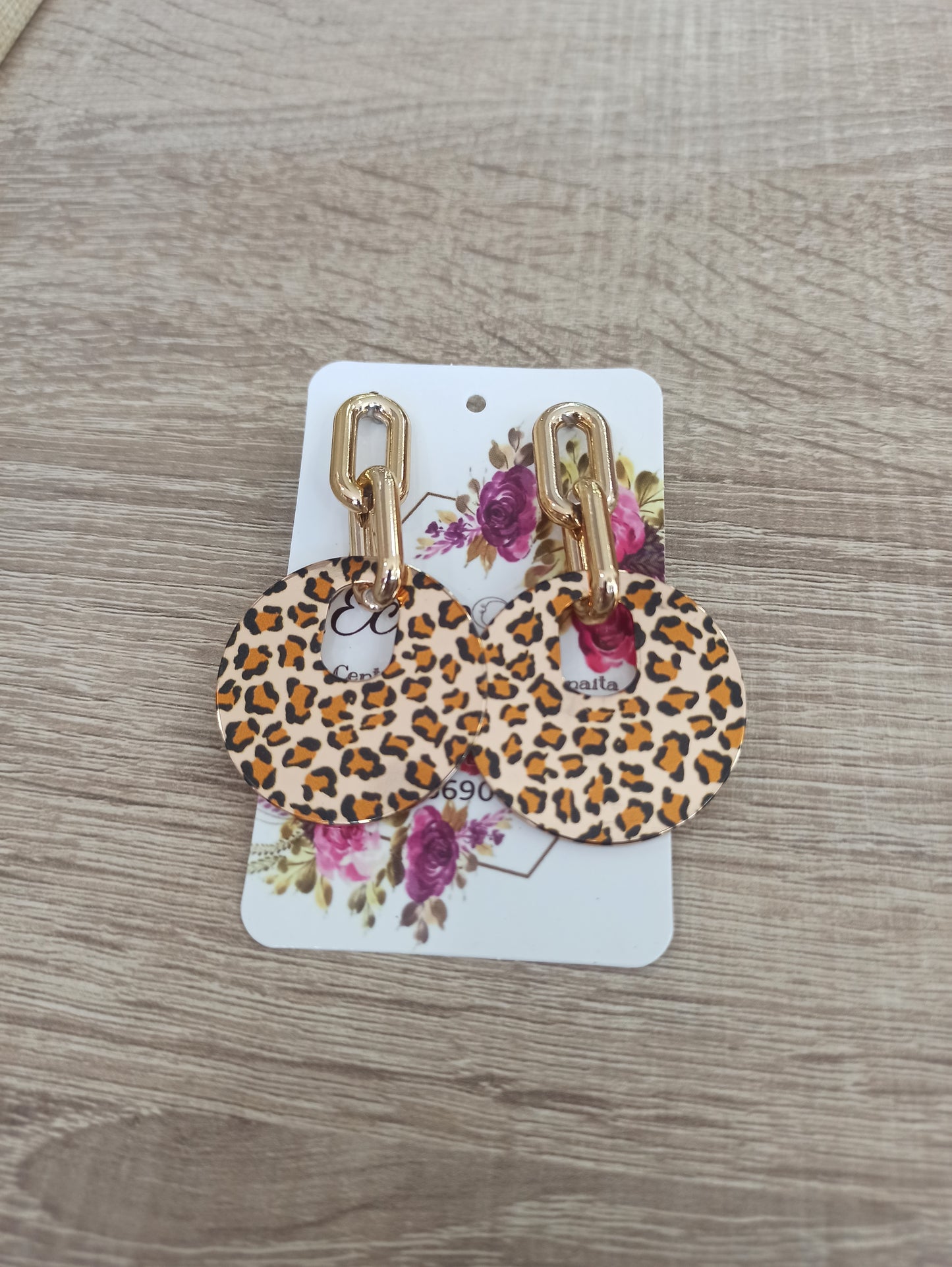 Pendientes redondos leopardo