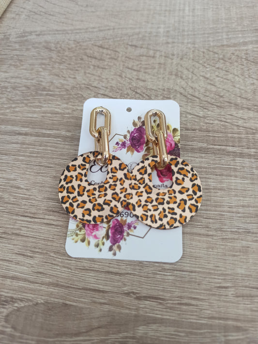 Pendientes redondos leopardo