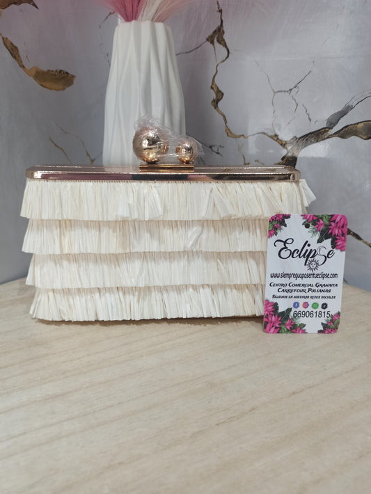 Bolso dorado rafia